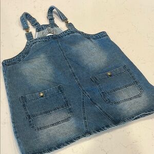 Women's Denim Overall Dress with Pockets